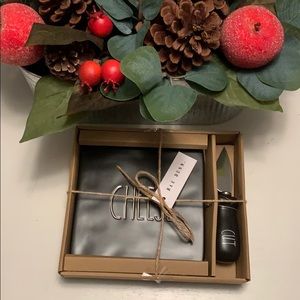 Rae Dunn Black Cheese Board and Knife